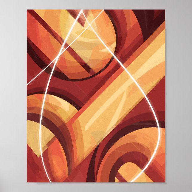 Dynamic blend of warm hues poster (Front)