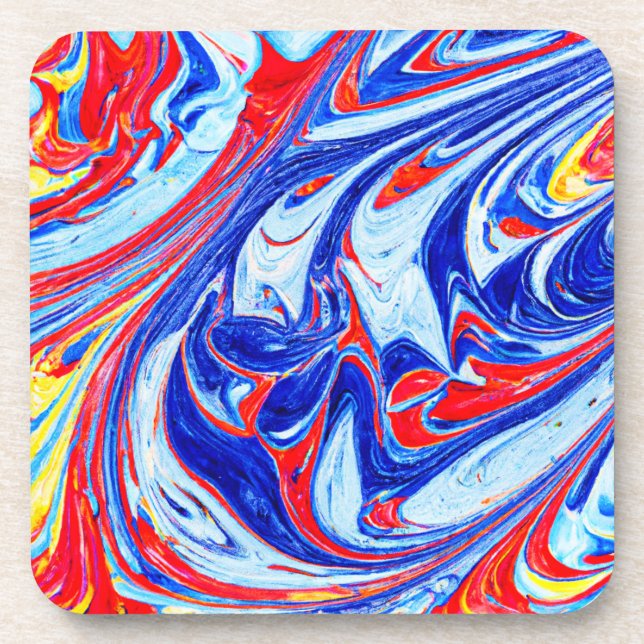 Dynamic Blue Abstract Pattern Design Coaster (Front)
