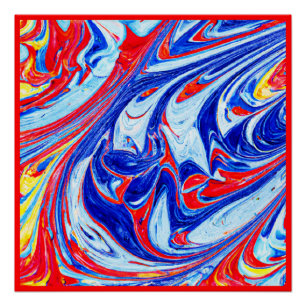 Dynamic Blue Abstract Pattern Design Poster