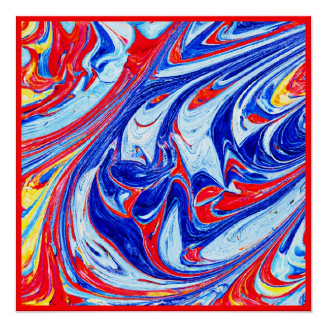 Dynamic Blue Abstract Pattern Design Poster (Front)