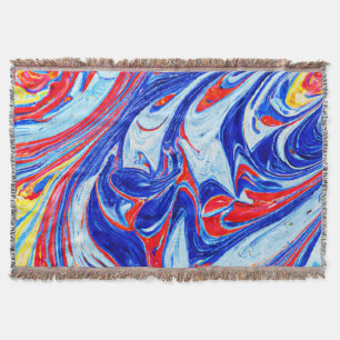 Dynamic Blue Abstract Pattern Design Throw Blanket