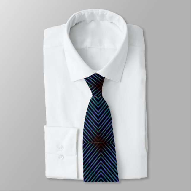 Dynamic Blue Design for Neck Tie (Tied)