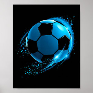 Dynamic Blue Soccer Ll Poster