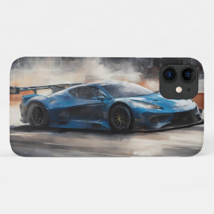 Dynamic Blue Urban Race Scene Case-Mate iPhone Case