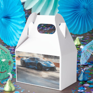 Dynamic Blue Urban Race Scene Favour Box