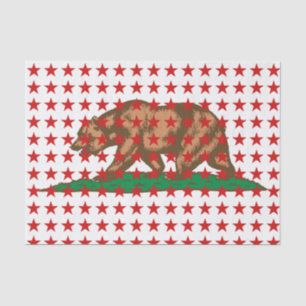 Dynamic California State Flag Graphic on a Tissue Paper