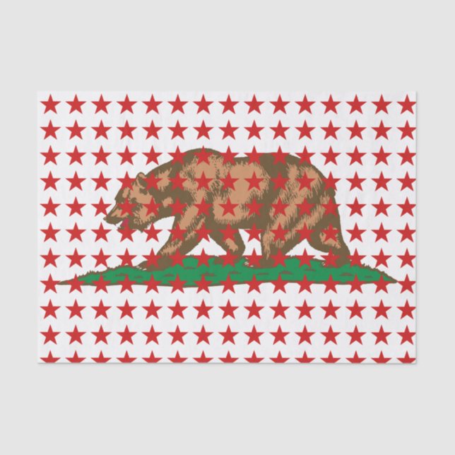 Dynamic California State Flag Graphic on a Tissue Paper (Front)