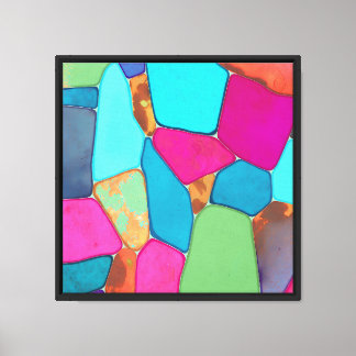 Dynamic Chemical Stains Abstract Full Color Canvas Print