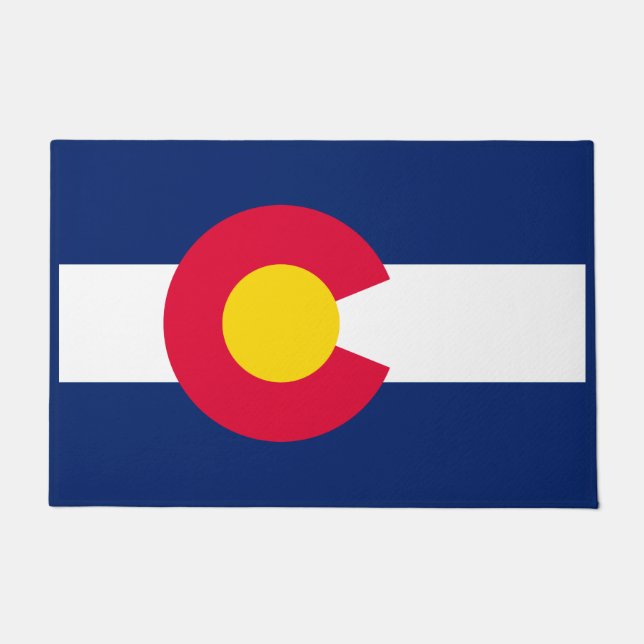 Dynamic Colorado State Flag Graphic on a Doormat (Front)