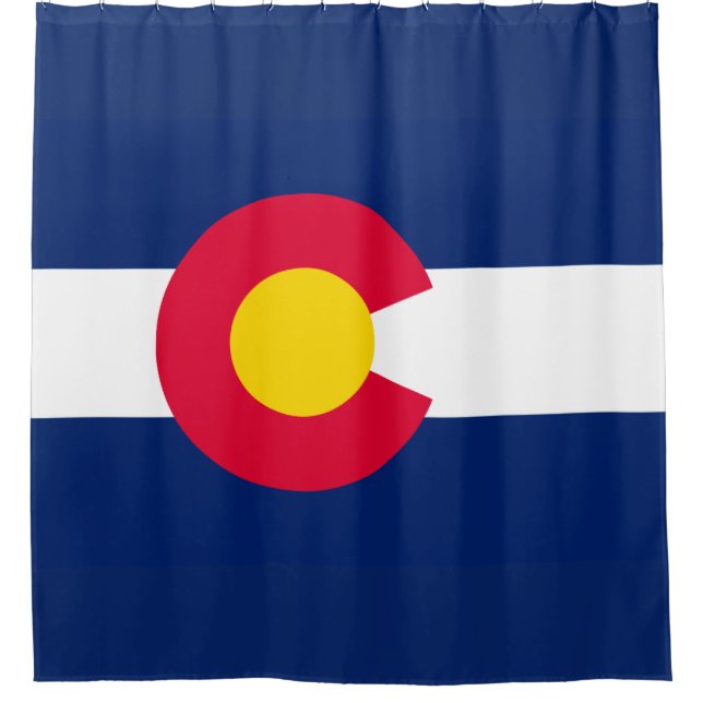Dynamic Colorado State Flag Graphic on a Shower Curtain (Front)