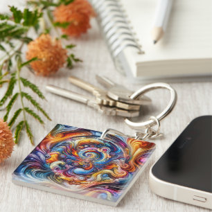 Dynamic Colour Vortex Key Ring