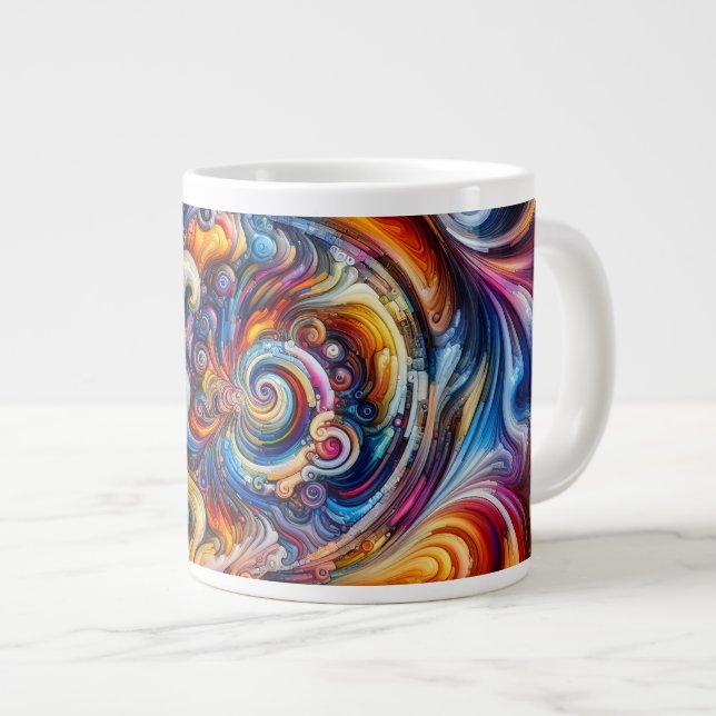 Dynamic Colour Vortex Large Coffee Mug (Front Right)
