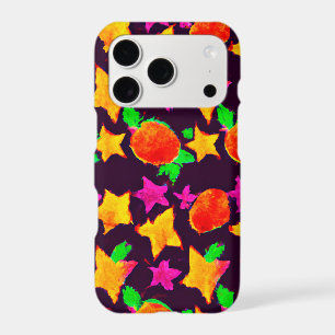 Dynamic Colourful Fruits and Stars Pattern Art