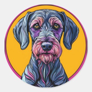 Dynamic Colourful Pet Art – Modern Dog Lover Gift Classic Round Sticker