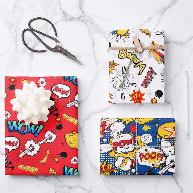 Dynamic Comic Book Pop Art   Wrapping Paper Sheet (Front)