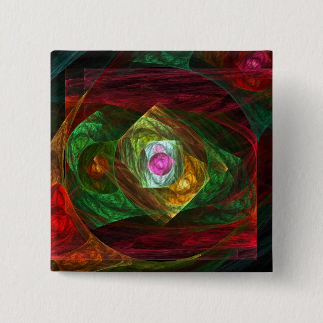 Dynamic Connections Abstract Art Button (square) (Front)
