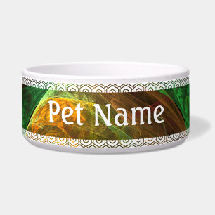 Dynamic Connections Abstract Art Dog Bowl