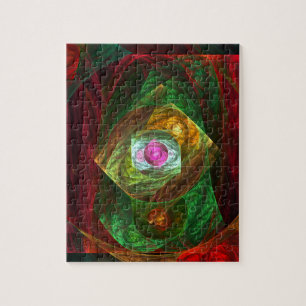 Dynamic Connections Abstract Art Jigsaw Puzzle