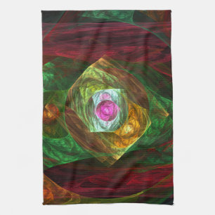 Dynamic Connections Abstract Art Kitchen Towel