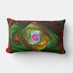 Dynamic Connections Abstract Art Lumbar Pillow