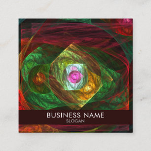Dynamic Connections Abstract Art Professional Square Business Card