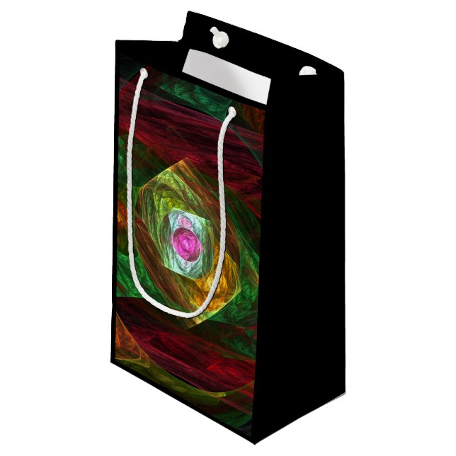 Dynamic Connections Abstract Art Small Gift Bag (Front Angled)