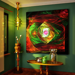 Dynamic Connections Luminous Abstract Fractal Art Canvas Print
