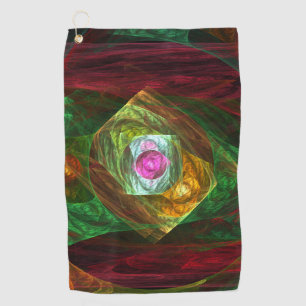 Dynamic Connections Luminous Abstract Fractal Art Golf Towel