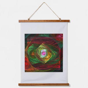 Dynamic Connections Luminous Abstract Fractal Art Hanging Tapestry