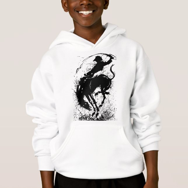 Dynamic Cowboy Rodeo Silhouette Art (Front)