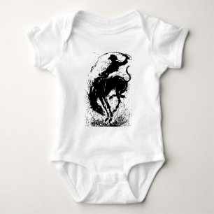 Dynamic Cowboy Rodeo Silhouette Art Baby Bodysuit