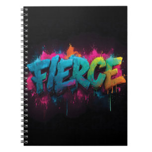 Dynamic Digital Street Art with the word Fierce Notebook