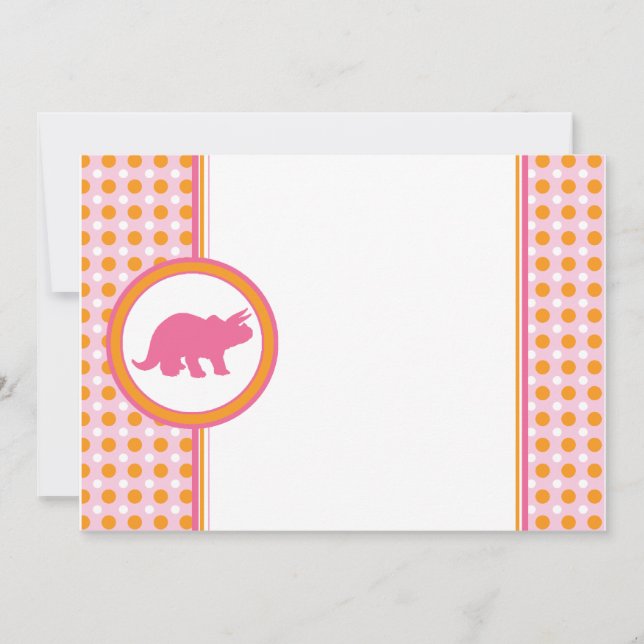 Dynamic Dino {0290} Pink Invitation (Front)