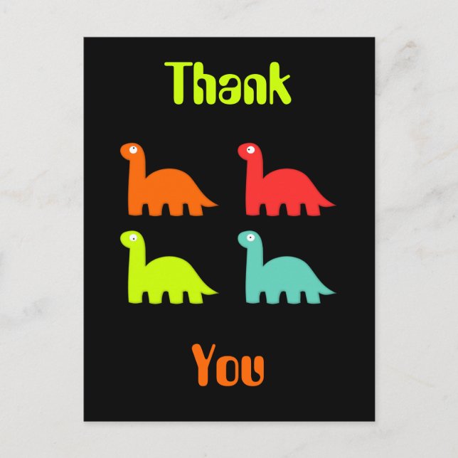Dynamic Dinos Thank You Postcard (Front)