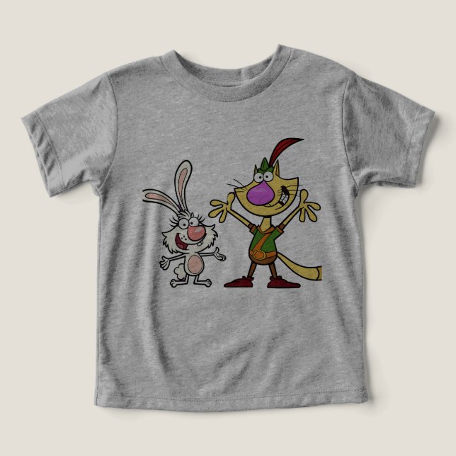 Dynamic Duo - Silly Cat and Rabbit t-shert  bebe (Design Front)