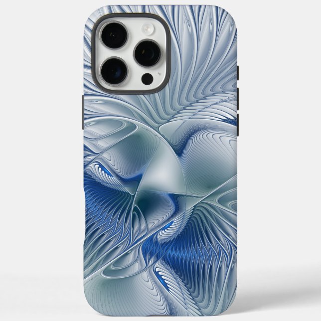 Dynamic Fantasy Abstract Blue Tones Fractal Art Case-Mate iPhone Case (Back)