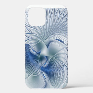 Dynamic Fantasy Abstract Blue Tones Fractal Art iPhone 12 Case