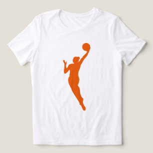 Dynamic Female Basketball Player Silhouette Design Tri-Blend Shirt