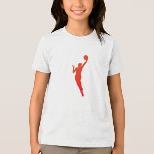 Dynamic Female Basketball Silhouette Design" Tri-Blend Shirt