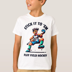 Dynamic Field Hockey Player Design - Unleash The G T-Shirt