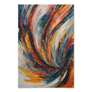 Dynamic Flame Abstract Expressionism Art Photo Print