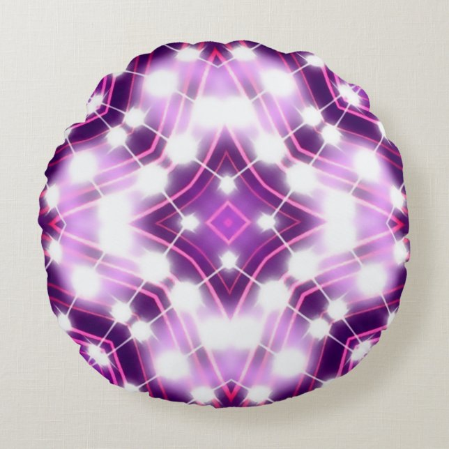 Dynamic Floodlights Background Texture Round Cushion (Front)