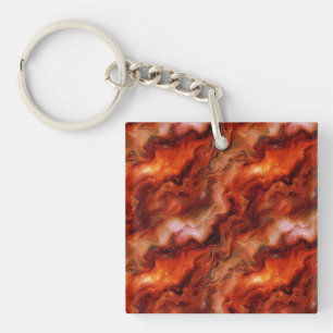 Dynamic  Flowing Texturein Golden Hues Key Ring