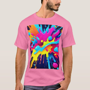 Dynamic Fluorescent Paint Streaks T-Shirt