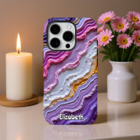 Dynamic Geode Art in Purple Hues