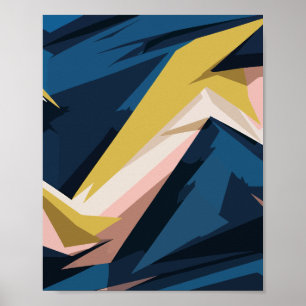 Dynamic Geometric Abstract Art Poster