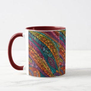 Dynamic Geometric Art in Vibrant Hues Mug