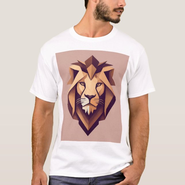 Dynamic Geometric Lion Logo T-Shirt" T-Shirt (Front)