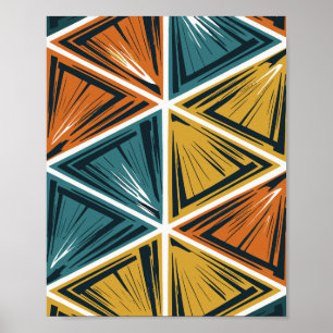 Dynamic Geometric Triangles Pattern Poster