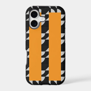 Dynamic Geometry: Black White & Orange High-Fashio